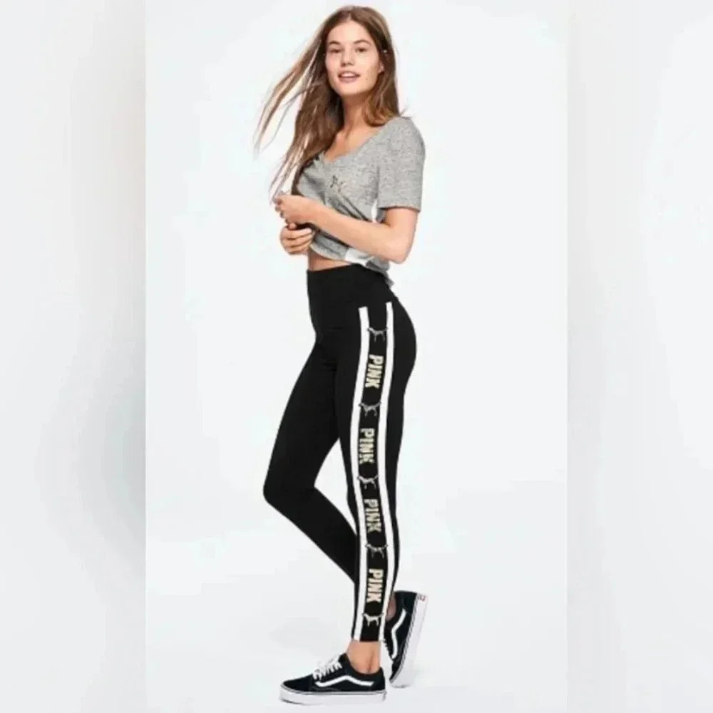 VS PINK bling dog leggings-medium **NEW*